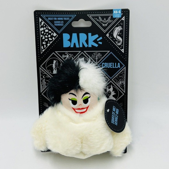 Disney Dog Bark Box Xss Cruella Plush Dog Toy Hiding Treats